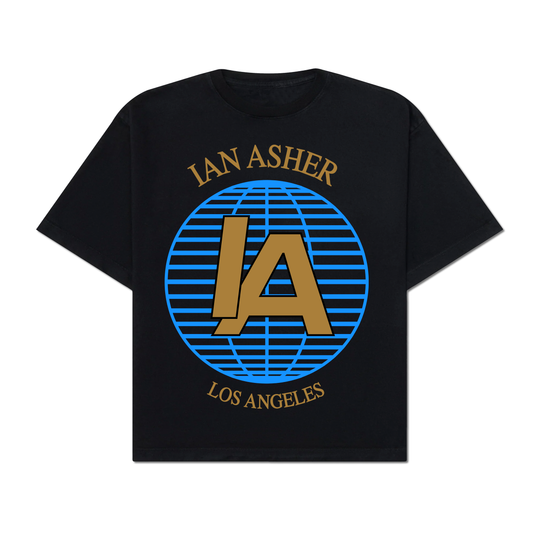 Ian Asher Blue Globe on Black